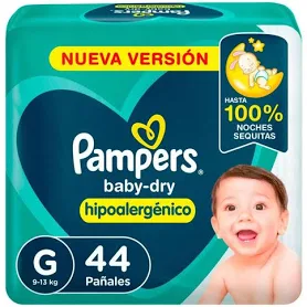PAÑALES PAMPERS BABY DRY 44G