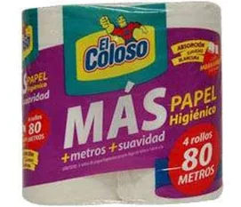 PAPEL HIGIENICO EL COLOSO 80M X4
