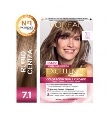 TINTURA L´OREAL EXCELLENCE 7.1 RUBIO CENIZA