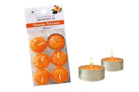 VELAS DE NOCHE ILUMINARTE NARANJA PIMIENTA X6