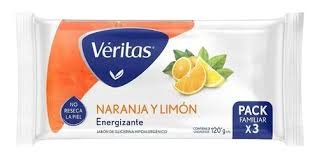 JABON VERITAS GLICERINA 3X120G NARANJA Y LIMON