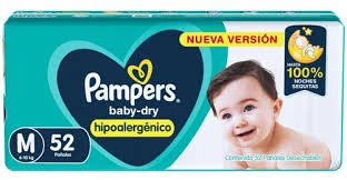 PAÑAL PAMPERS BABY DRY MEDIANO X52