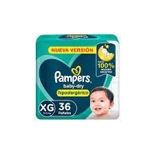 PAÑAL PAMPERS BABY DRY XG X36