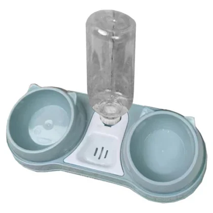 COMEDERO PLASTICO DOBLE CON BEBEDERO