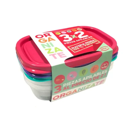 CONTENEDOR ORGANIZADOR 0.8 L X 3 UNIDADES