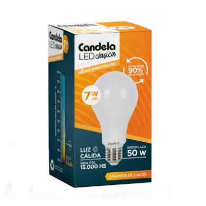 LAMPARA CANDELA LED 7W CALIDA