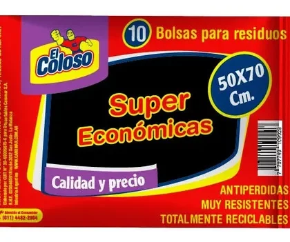 BOLSA ROLLO RESIDUOS 50X70 EL COLOSO X 20U