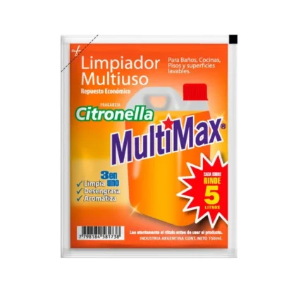 LIMPIADOR MULTIUSO MULTIMAX CITRONELLA 150 ML