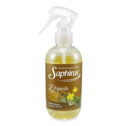 AROMATIZADOR TEXTIL SAPHIRUS 250ML ETIQUETA
