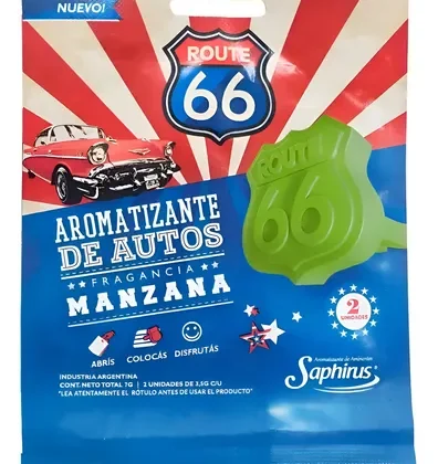 AROMATIZANTE AUTOS "ROUTE 66" MANZANA