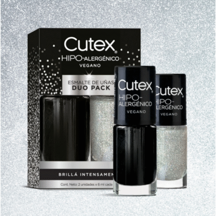 ESMALTE CUTEX KIT NOCHE DUO